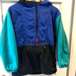 Kids Vintage 80’s/90’s L.L. Bean Lined Color Block Hooded Jacket. Size Small